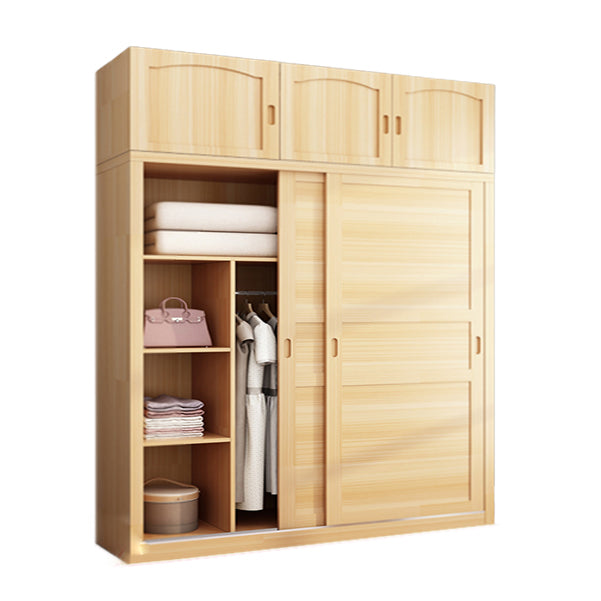 Solid Wood Wardrobe Armoire Contemporary Wardrobe Armoire with Doors