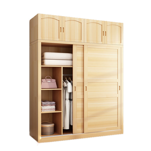 Solid Wood Wardrobe Armoire Contemporary Wardrobe Armoire with Doors