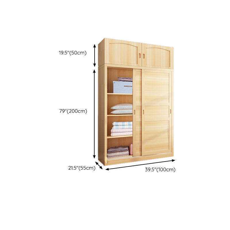 Solid Wood Wardrobe Armoire Contemporary Wardrobe Armoire with Doors