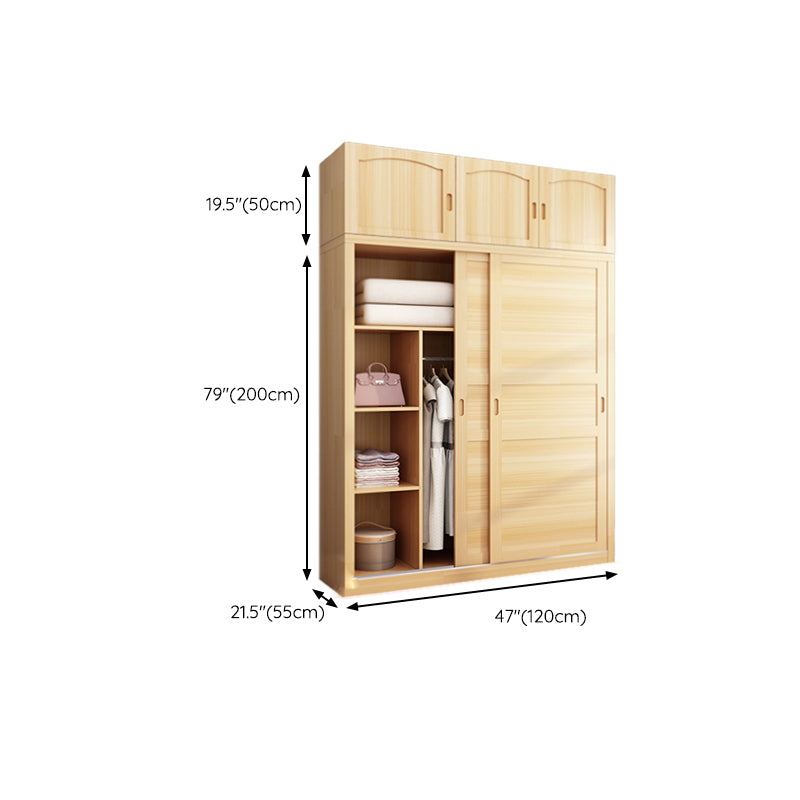 Solid Wood Wardrobe Armoire Contemporary Wardrobe Armoire with Doors