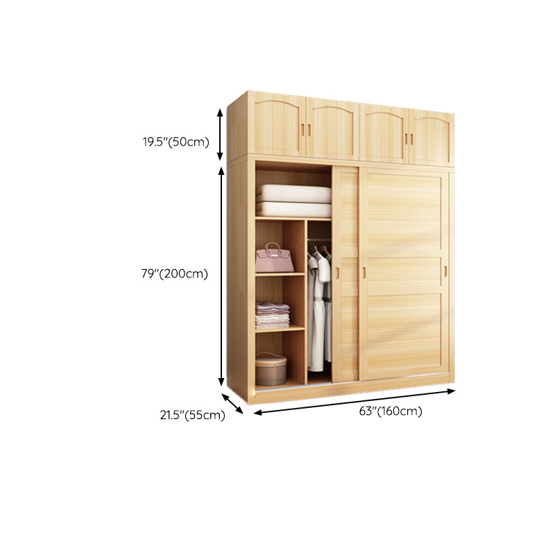 Solid Wood Wardrobe Armoire Contemporary Wardrobe Armoire with Doors