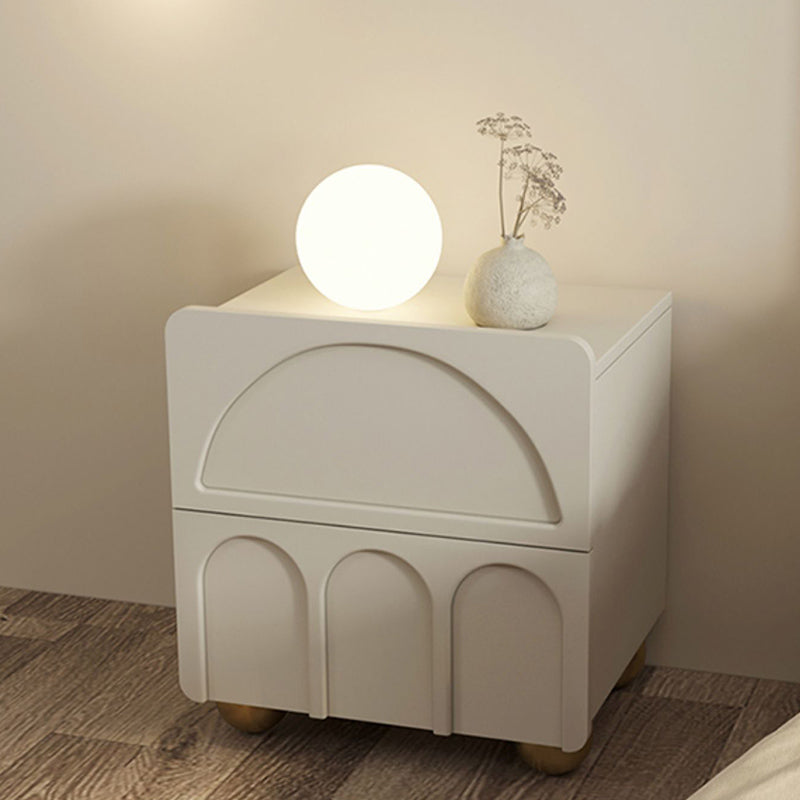 Neutral Bedside Table for Nursery Wooden Nursery Nightstand with Drawers