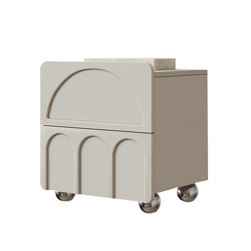 Neutral Bedside Table for Nursery Wooden Nursery Nightstand with Drawers