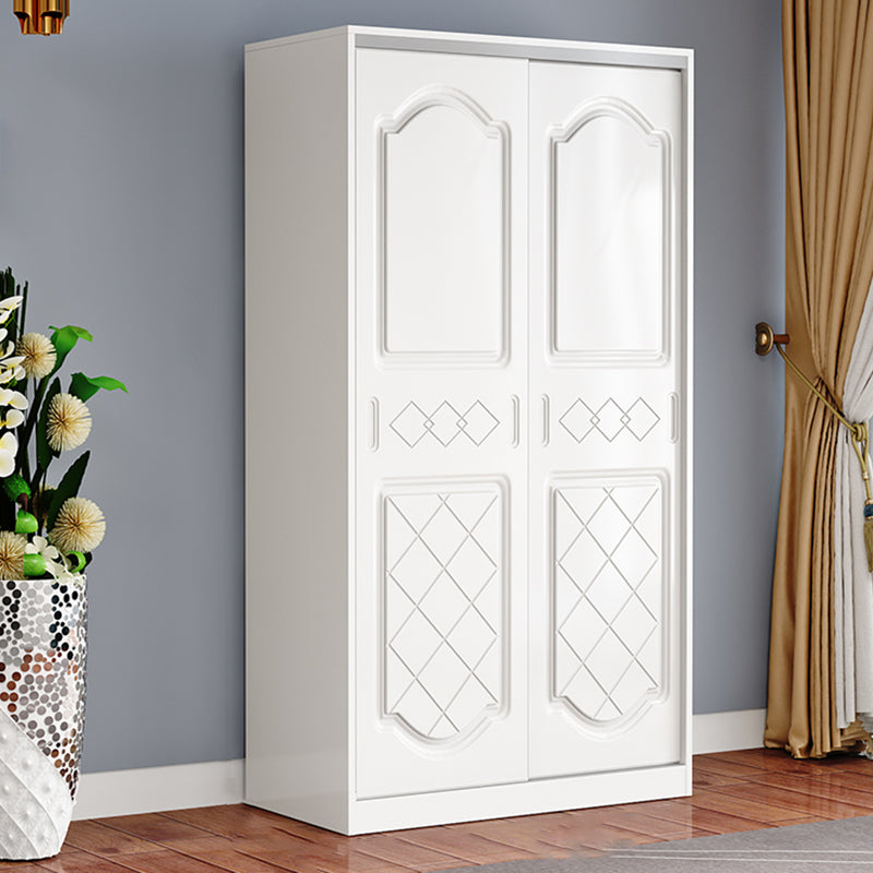 Contemporary White Coat Locker Solid Wood Closet with1 Sliding Door