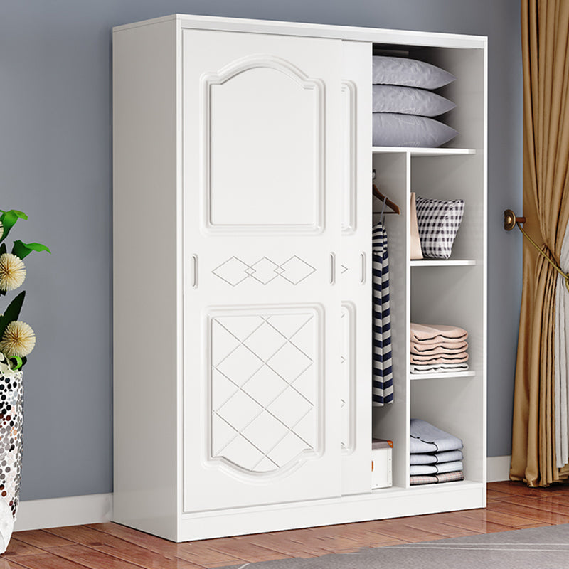 Contemporary White Coat Locker Solid Wood Closet with1 Sliding Door