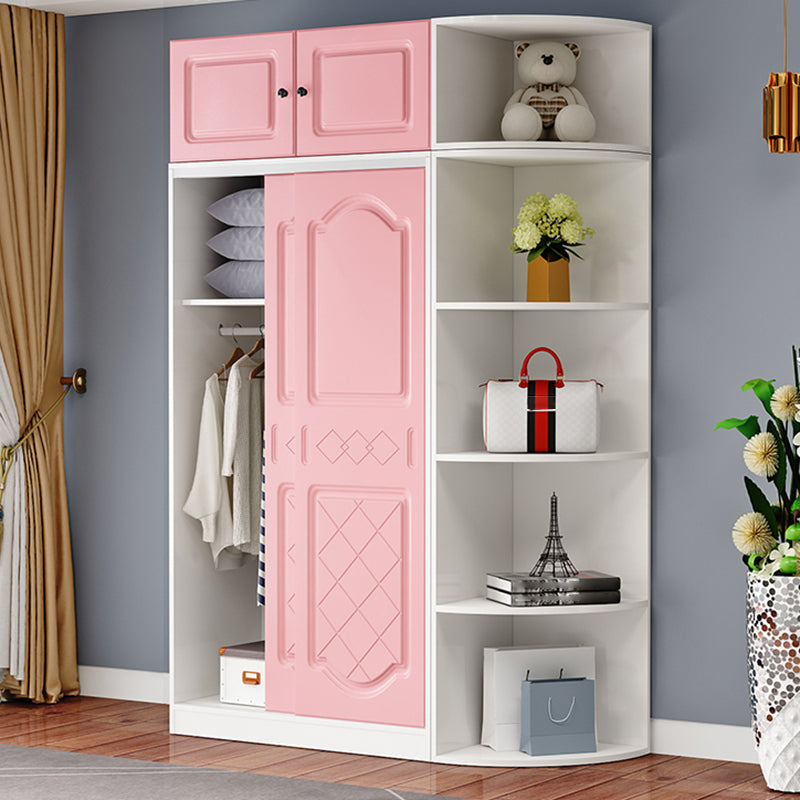 Contemporary White Coat Locker Solid Wood Closet with1 Sliding Door