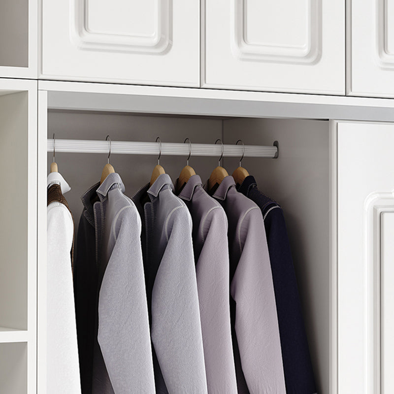 Contemporary White Coat Locker Solid Wood Closet with1 Sliding Door