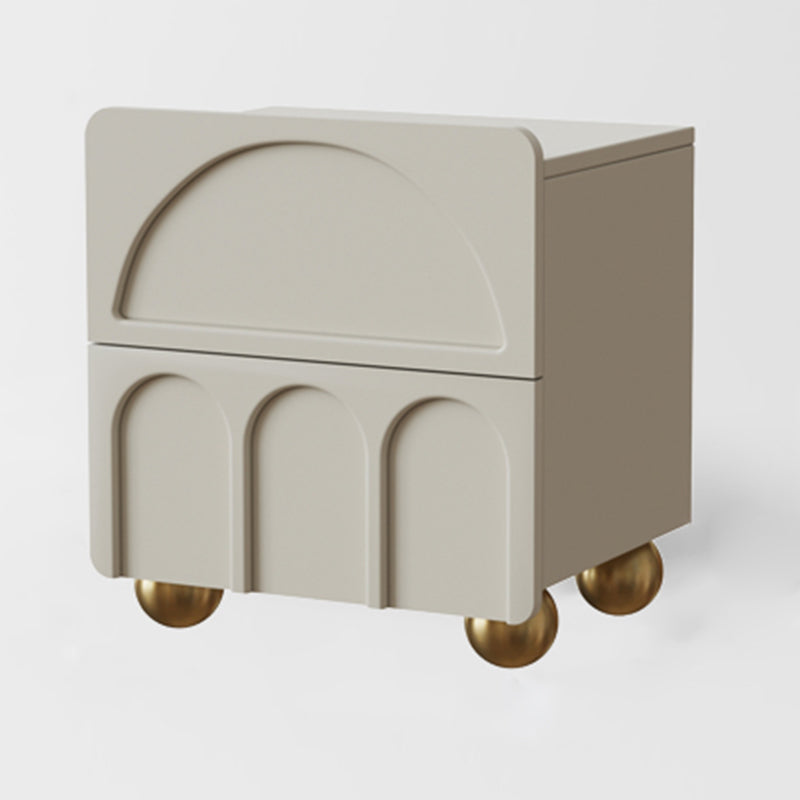 Solid Wood Bedside Table for Nursery Neutral Kids Bedside Table with Drawers