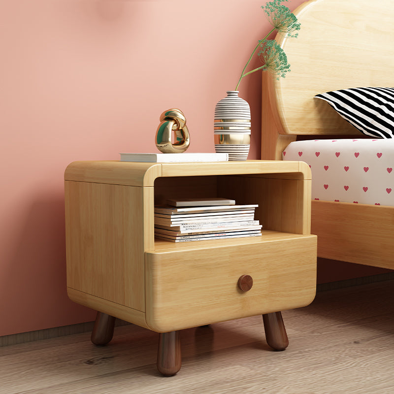 One and Two Drawers Nursery Nightstand Wooden Nursery Nightstand