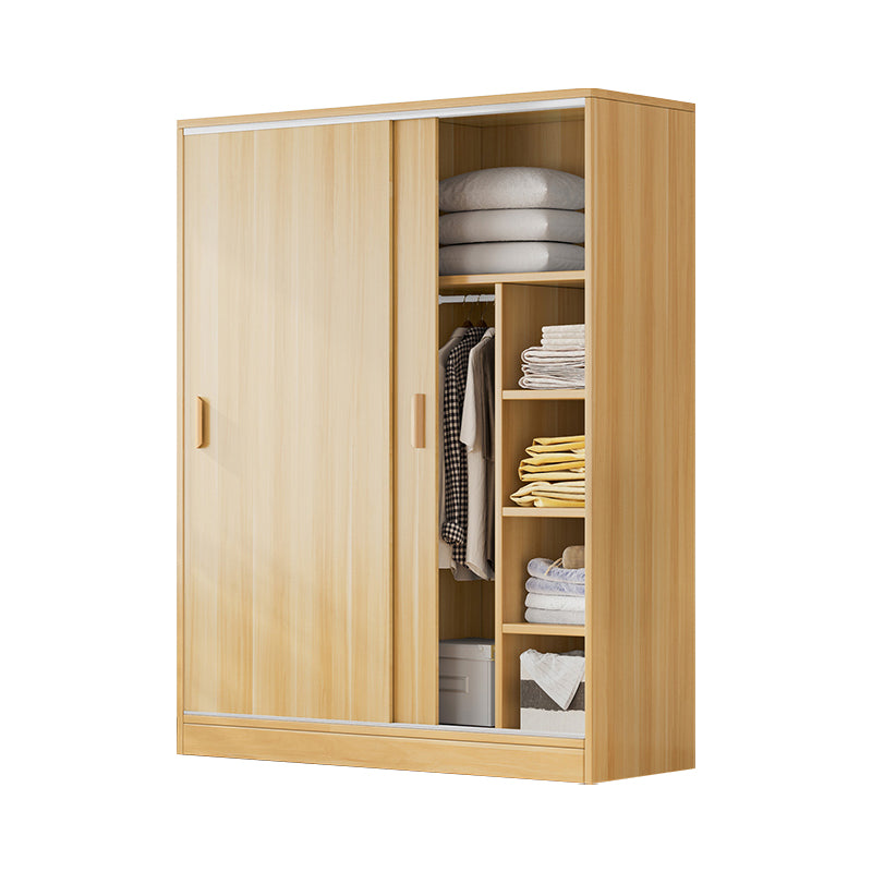 Modern Style Wardrobe Closet Wood Shelved Kids Closet with Garment Rod