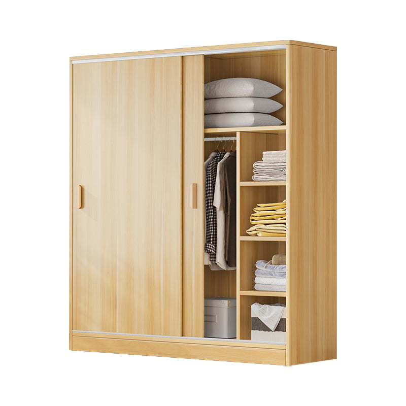 Modern Style Wardrobe Closet Wood Shelved Kids Closet with Garment Rod