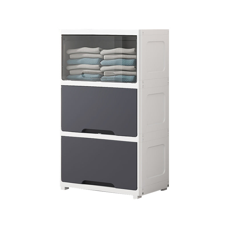 Plastic Kids Closet Modern style Wardrobe Closet with Lower Storage Drawers