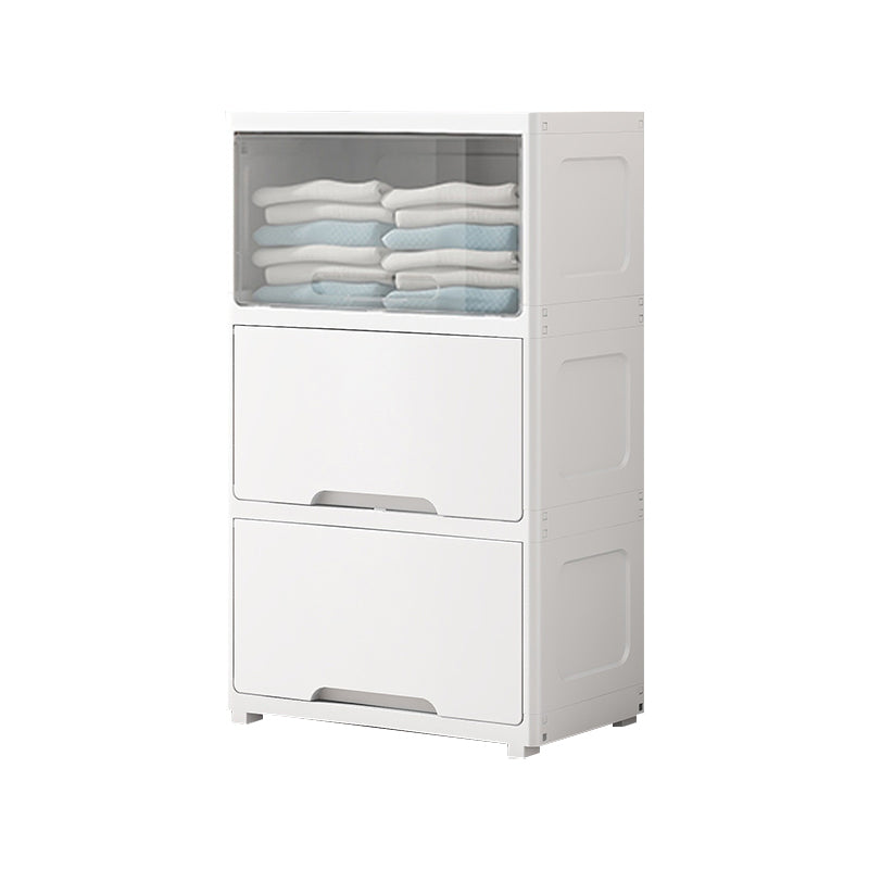 Plastic Kids Closet Modern style Wardrobe Closet with Lower Storage Drawers