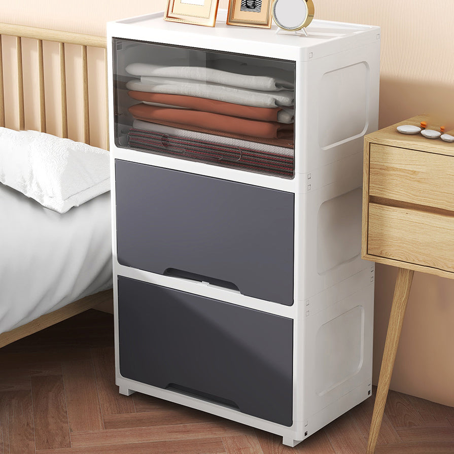 Plastic Kids Closet Modern style Wardrobe Closet with Lower Storage Drawers