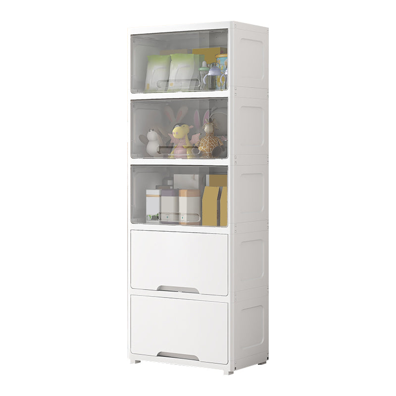 Plastic Kids Closet Modern style Wardrobe Closet with Lower Storage Drawers