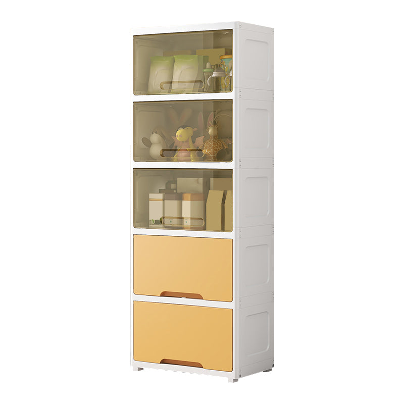 Plastic Kids Closet Modern style Wardrobe Closet with Lower Storage Drawers