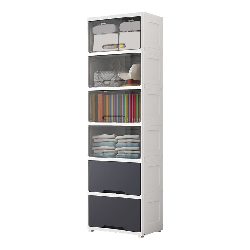 Plastic Kids Closet Modern style Wardrobe Closet with Lower Storage Drawers