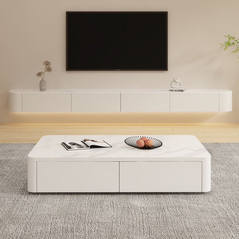 Contemporary Media Console Floating TV Media Console with Drawers