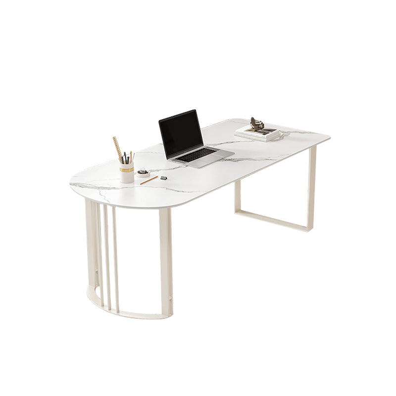 Peninsula Stone Top Office Desk Modern Style Writing Desk for Office