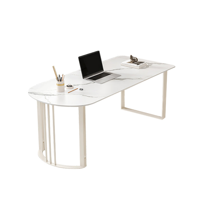 Peninsula Stone Top Office Desk Modern Style Writing Desk for Office