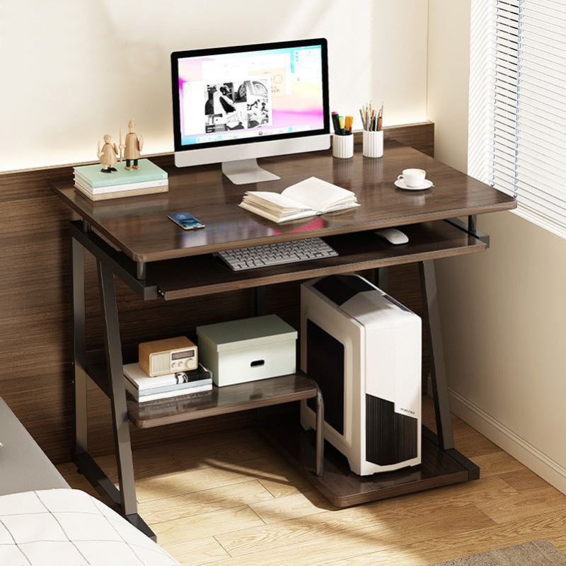 Contemporary Engineered Wood Writing Desk Keyboard Tray Desk