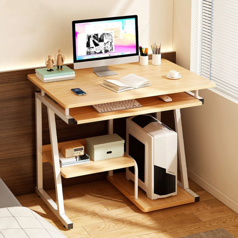 Contemporary Engineered Wood Writing Desk Keyboard Tray Desk