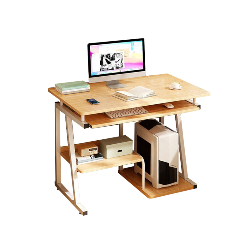 Contemporary Engineered Wood Writing Desk Keyboard Tray Desk