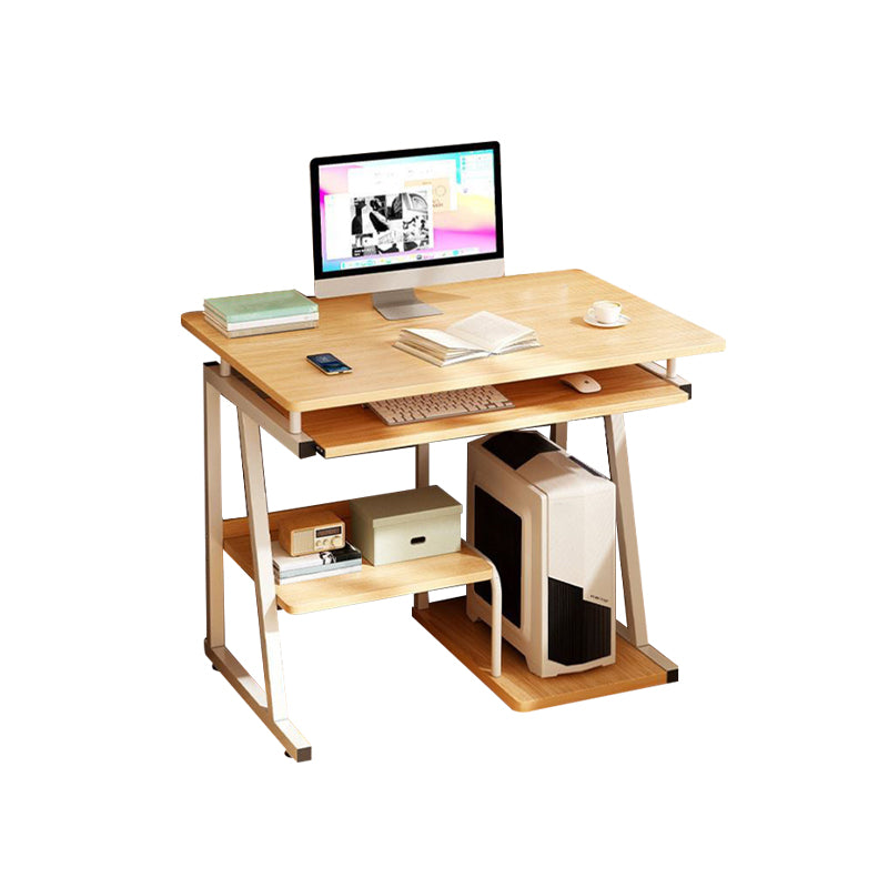 Contemporary Engineered Wood Writing Desk Keyboard Tray Desk