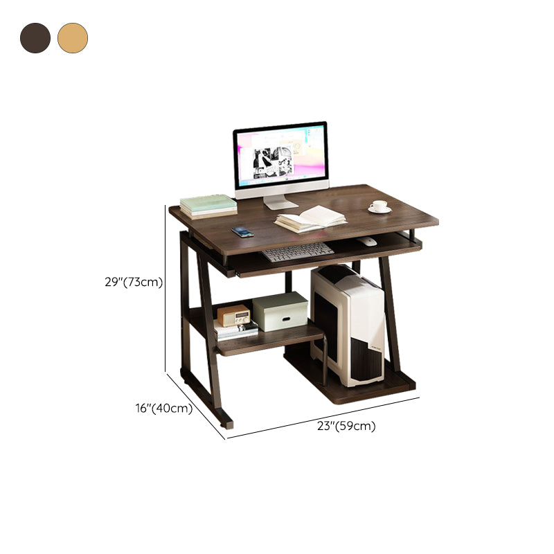 Contemporary Engineered Wood Writing Desk Keyboard Tray Desk