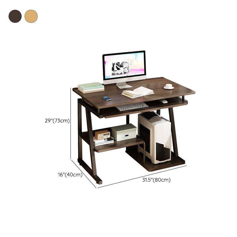 Contemporary Engineered Wood Writing Desk Keyboard Tray Desk