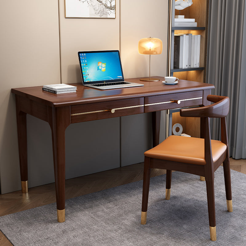 Rectangular 2 Drawers Home Writing Desk 29.5" H Glam Style Computer Desk