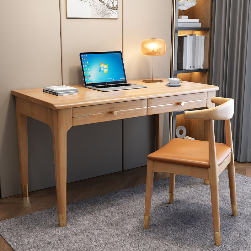 Rectangular 2 Drawers Home Writing Desk 29.5" H Glam Style Computer Desk