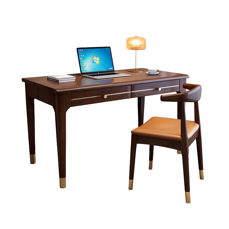 Rectangular 2 Drawers Home Writing Desk 29.5" H Glam Style Computer Desk