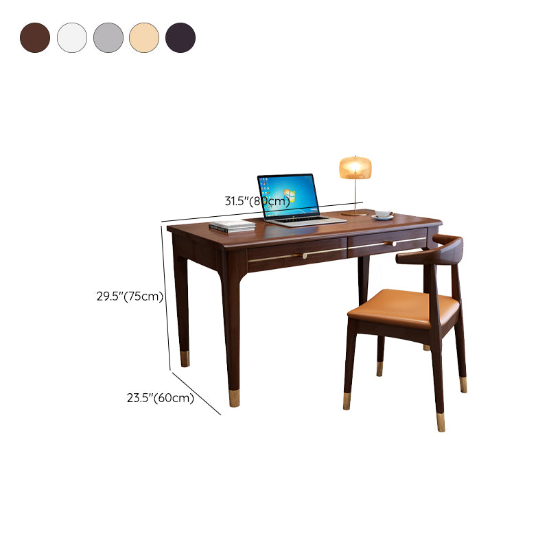 Rectangular 2 Drawers Home Writing Desk 29.5" H Glam Style Computer Desk