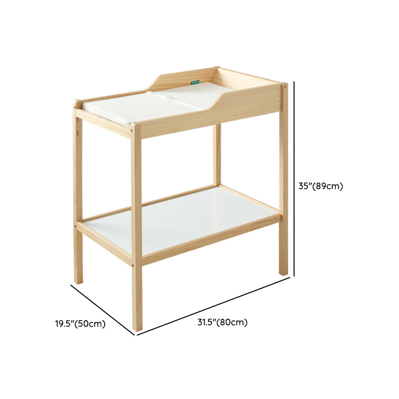 Wooden Baby Changing Table Flat Top Changing Table with Safety Rails