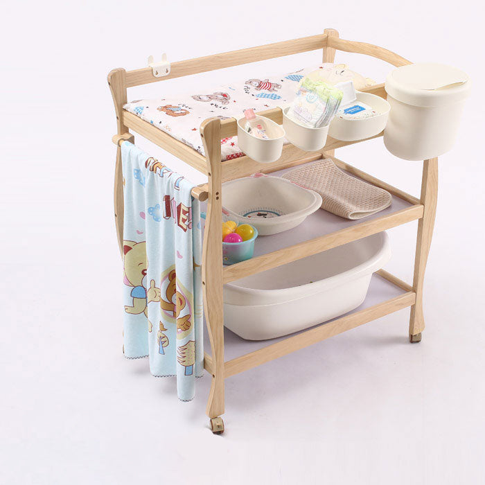 Wooden Baby Changing Table Safety Rails Changing Table with Storage