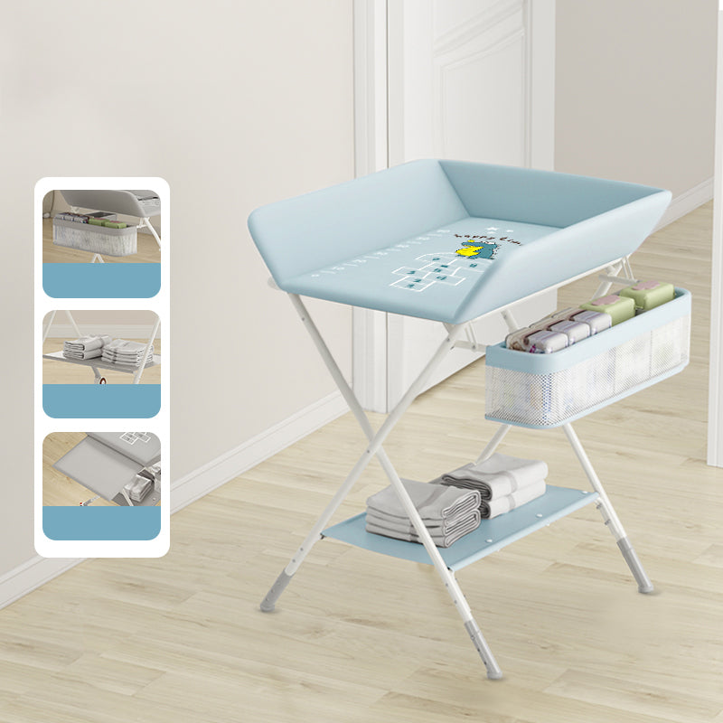 Modern Folding Baby Changing Table Metal Flat Top Changing Table