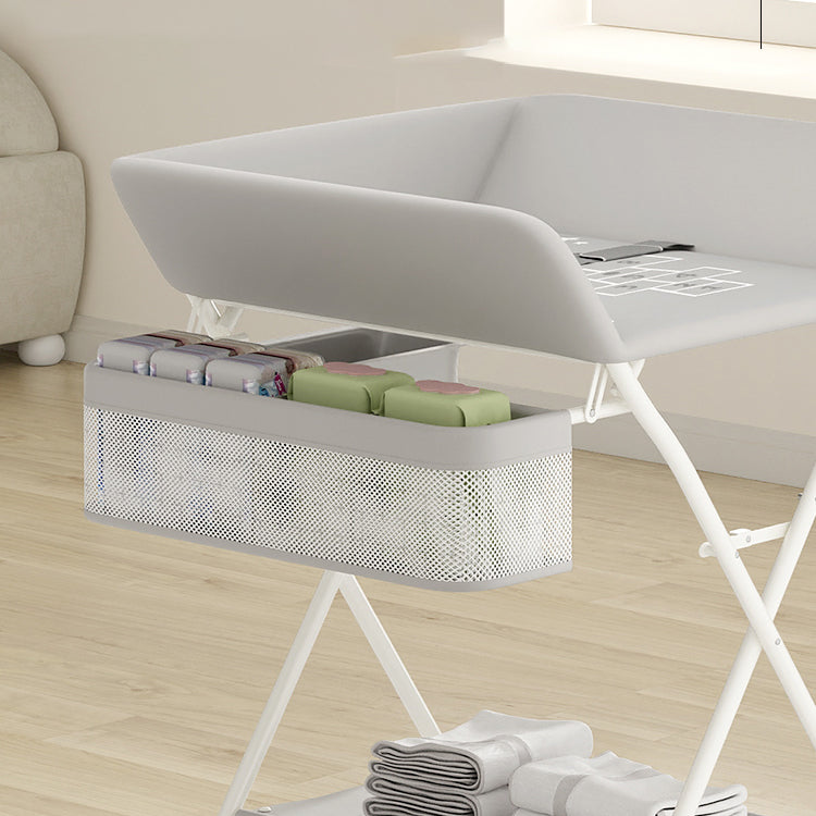 Modern Folding Baby Changing Table Metal Flat Top Changing Table