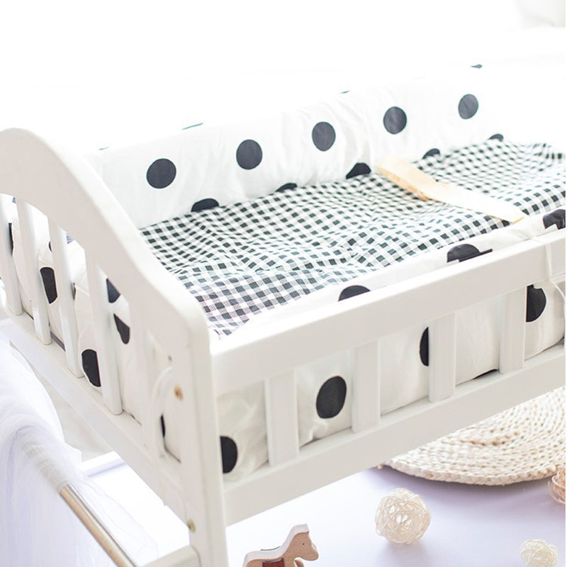 Pine Wooden Baby Changing Table with Pad and Storage Arch Top Changing Table