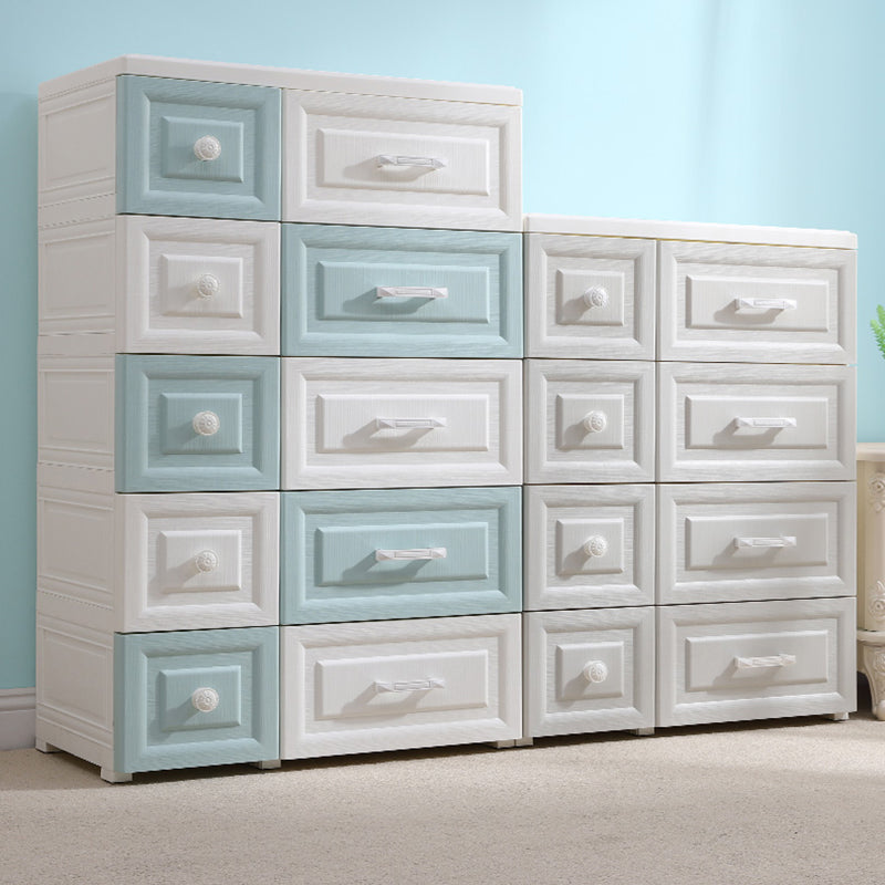 Scandinavian Kids Nightstand Plastic Nursery Dresser with 10 Drawers