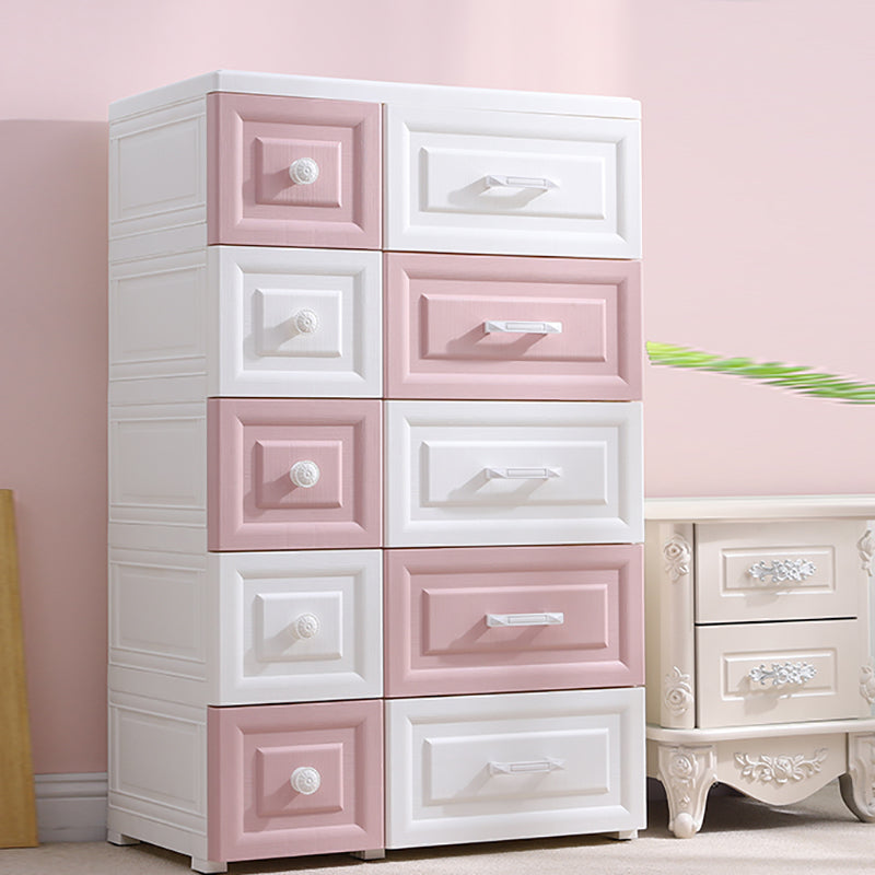 Scandinavian Kids Nightstand Plastic Nursery Dresser with 10 Drawers