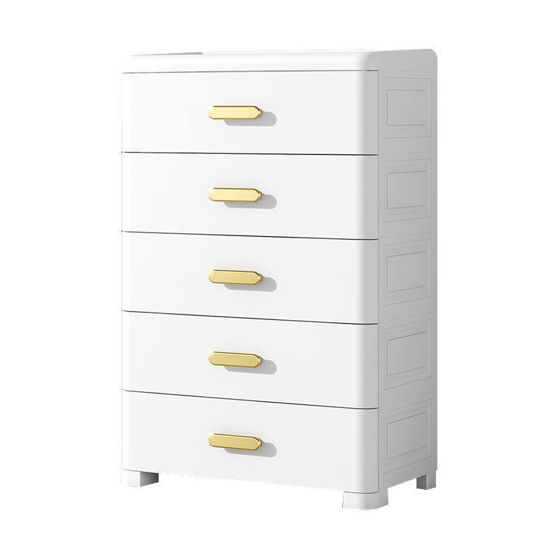 Chest Scandinavian Nursery Dresser Plastic Kids Nightstand with 5 Drawers