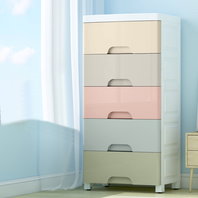 Scandinavian Vertical Kids Nightstand Plastic Nursery Dresser for Bedroom