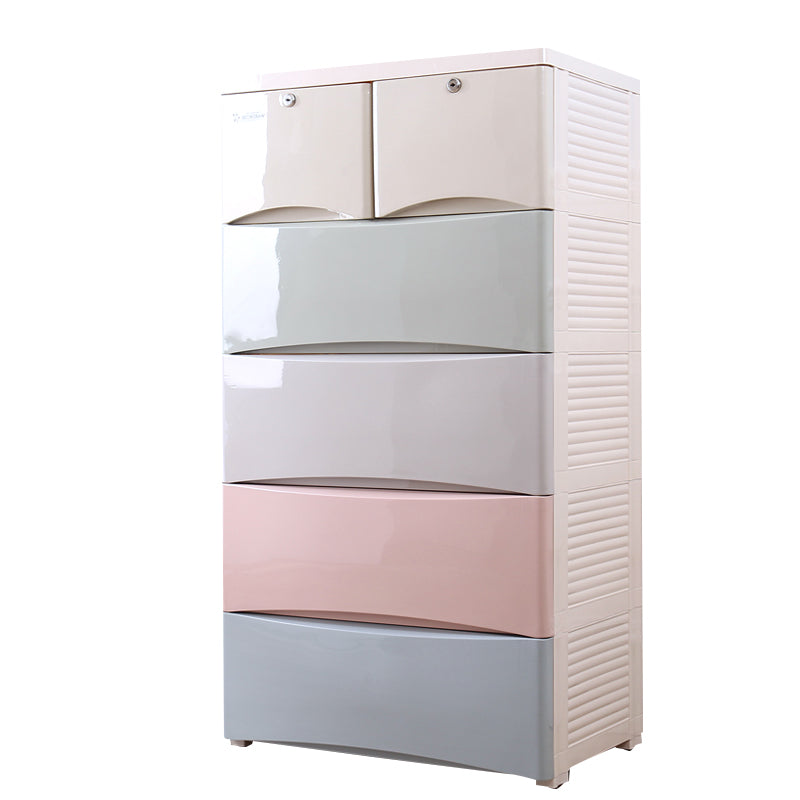 Modern Kids Nightstand Vertical Plastic Nursery Dresser for Home