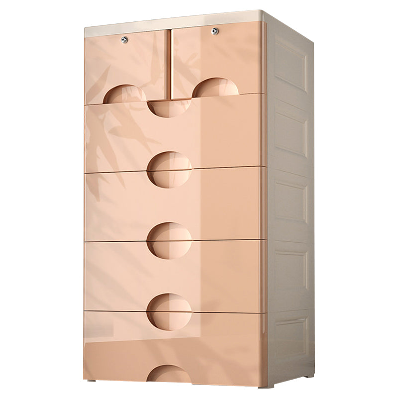 Modernism Plastic Nursery Dresser Vertical Kids Nightstand 5/6 Drawers for Bedroom