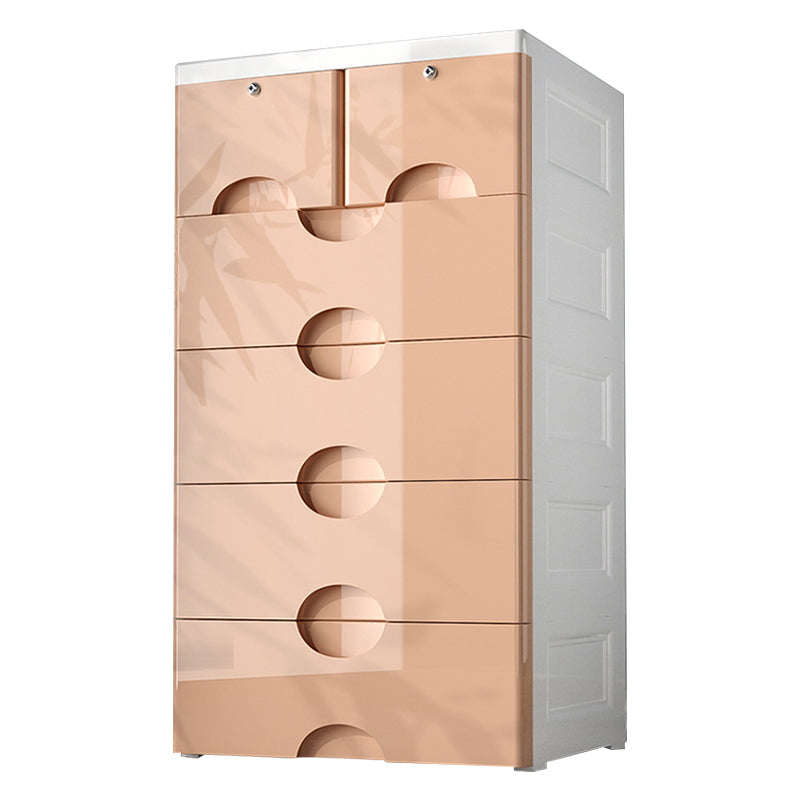 Modernism Plastic Nursery Dresser Vertical Kids Nightstand 5/6 Drawers for Bedroom