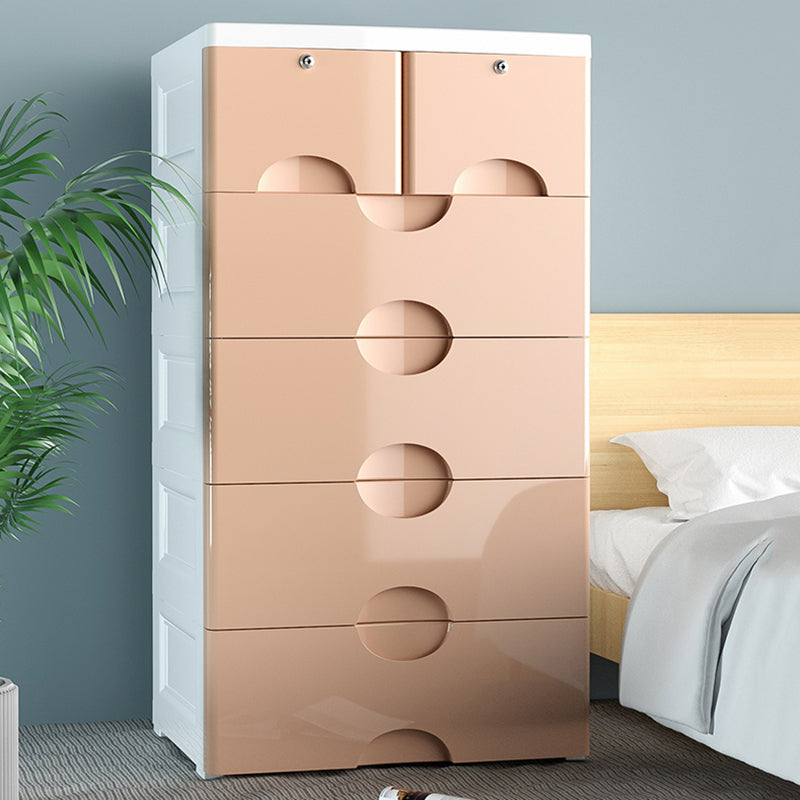 Modernism Plastic Nursery Dresser Vertical Kids Nightstand 5/6 Drawers for Bedroom