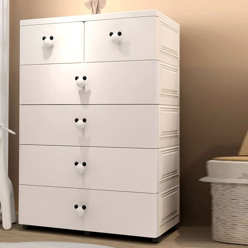 Chest Scandinavian Nursery Dresser Plastic Kids Nightstand with 6 Drawers