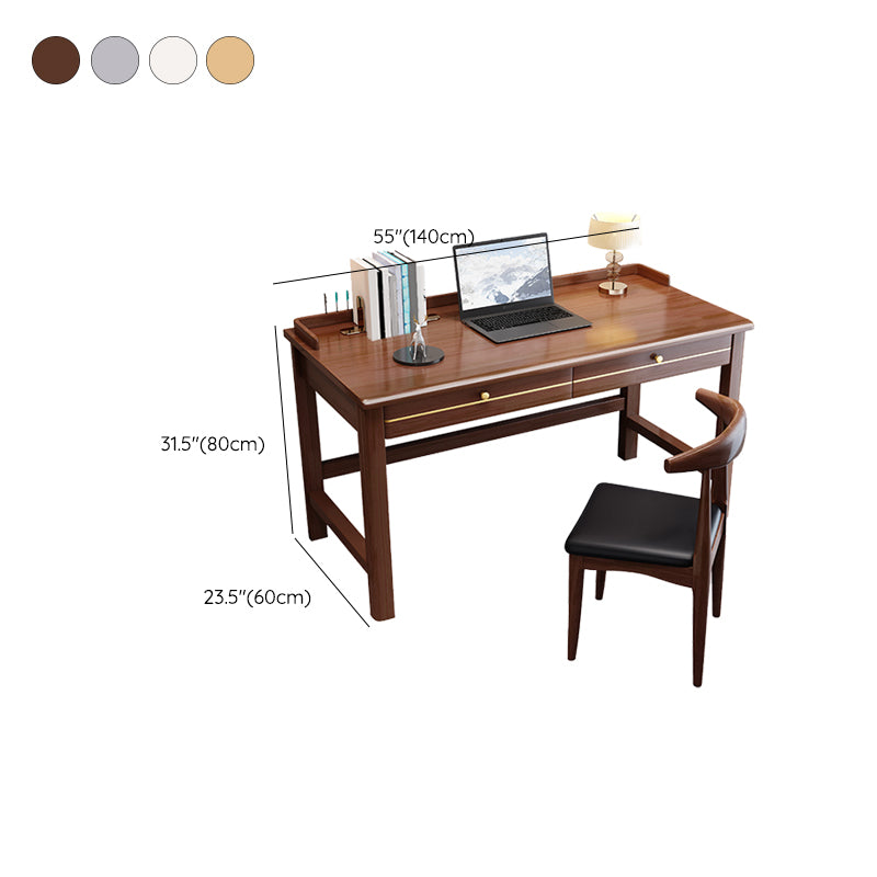 Bedroom Office Desk Solid Wood Writing Desk with Drawers , 31.5" H