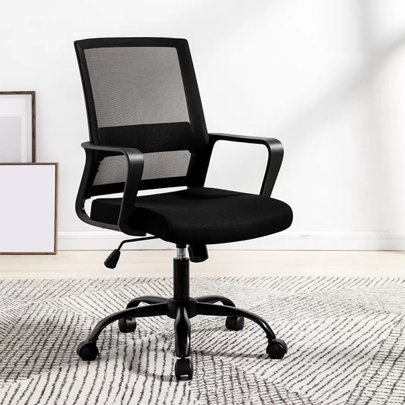 Fixed Arms Office Chair Tilt Mechanism Modern Ergonomic Desk Chair with Wheels